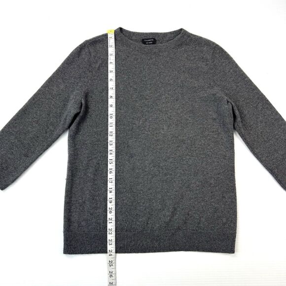 Talbots Pure Cashmere Sweater Women’s L Gray Crewneck 3/4 Sleeve 100% Cashmere - Picture 7 of 8
